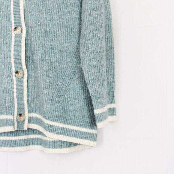 A New Day Oversized Varsity Blue Button Front Cardigan Small - Picture 5 of 8